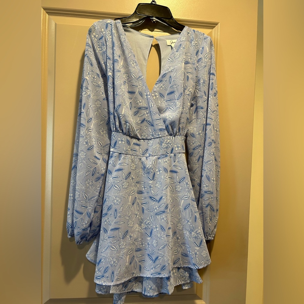 Elegant Blue Patterned Jumpsuit